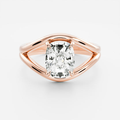 Oval Three Stone Lab Grown Diamond Engagement Ring