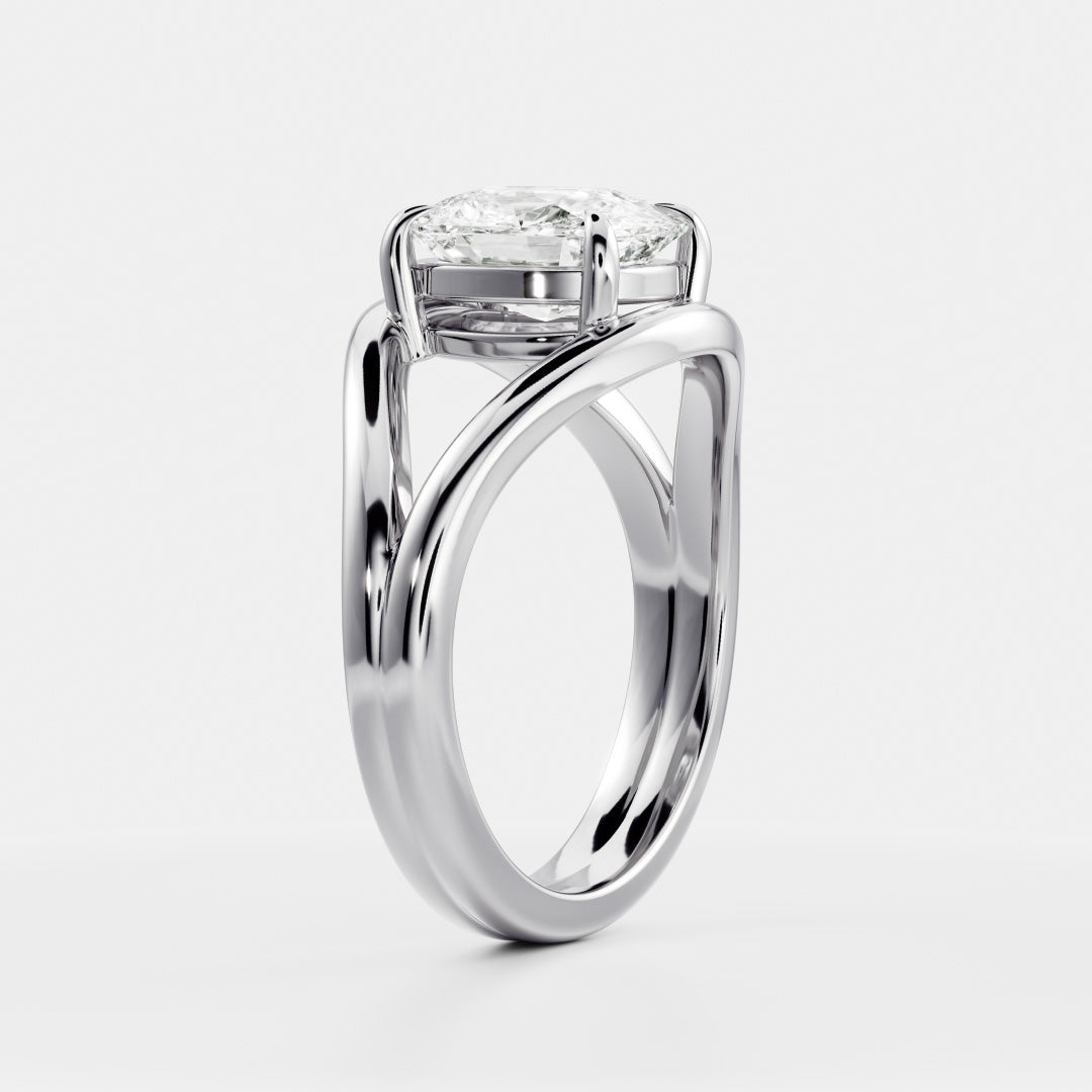 Oval Three Stone Lab Grown Diamond Engagement Ring