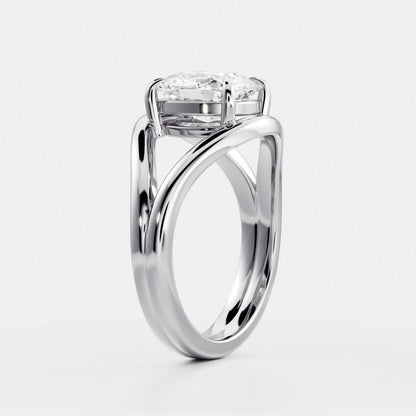 Oval Three Stone Lab Grown Diamond Engagement Ring