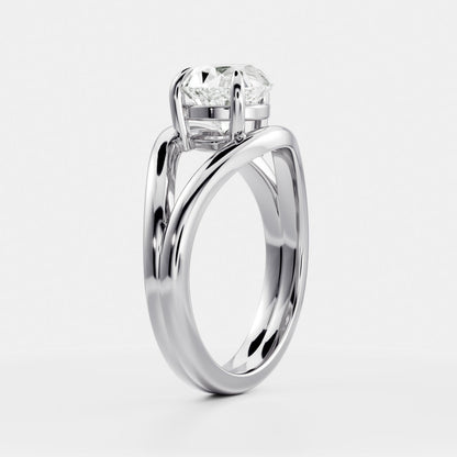 Oval Three Stone Lab Grown Diamond Engagement Ring