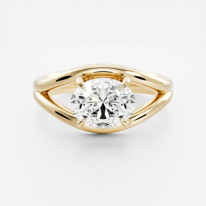 Oval Three Stone Lab Grown Diamond Engagement Ring