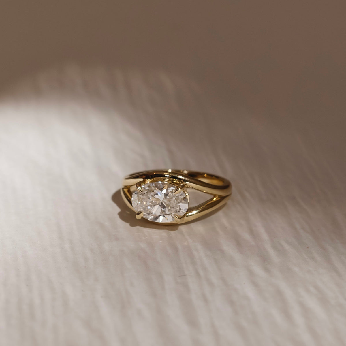 Oval Three Stone Lab Grown Diamond Engagement Ring