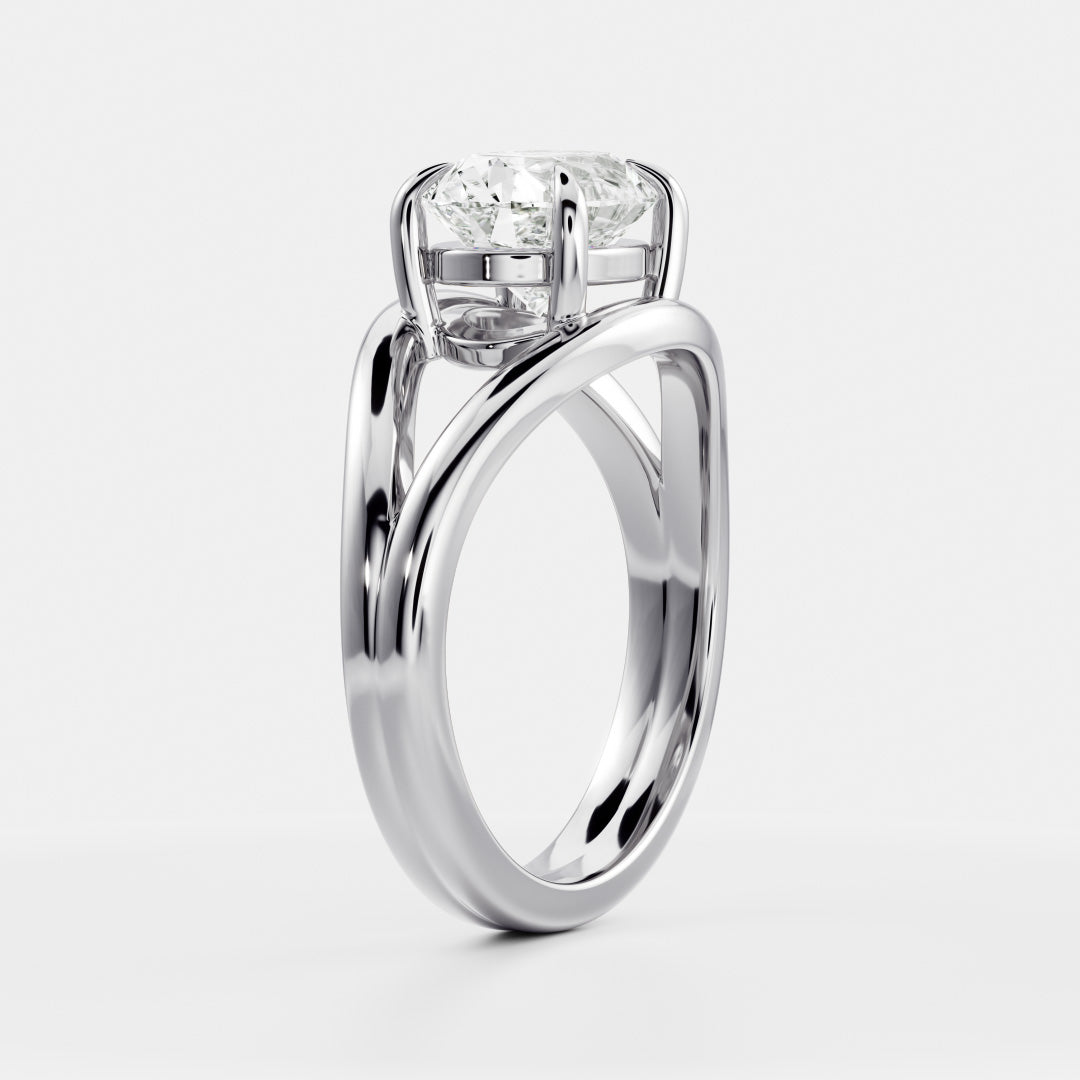 Oval Three Stone Lab Grown Diamond Engagement Ring