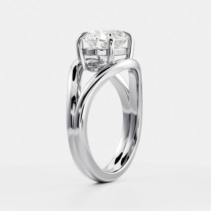 Oval Three Stone Lab Grown Diamond Engagement Ring