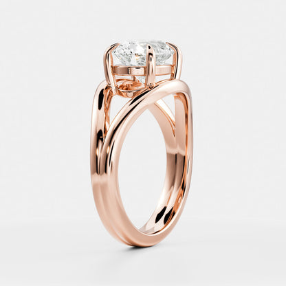 Oval Three Stone Lab Grown Diamond Engagement Ring