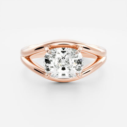 Oval Three Stone Lab Grown Diamond Engagement Ring