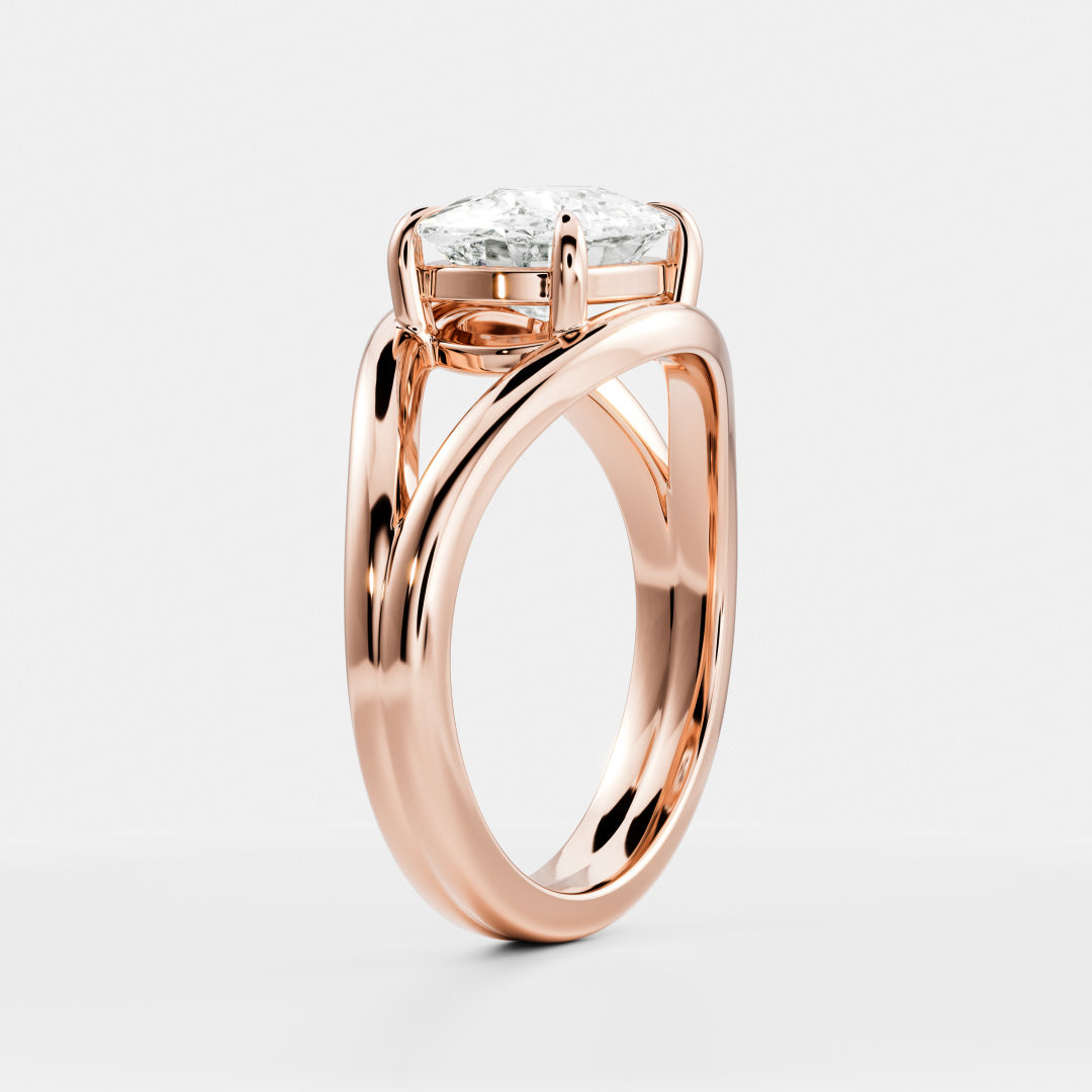 Oval Three Stone Lab Grown Diamond Engagement Ring