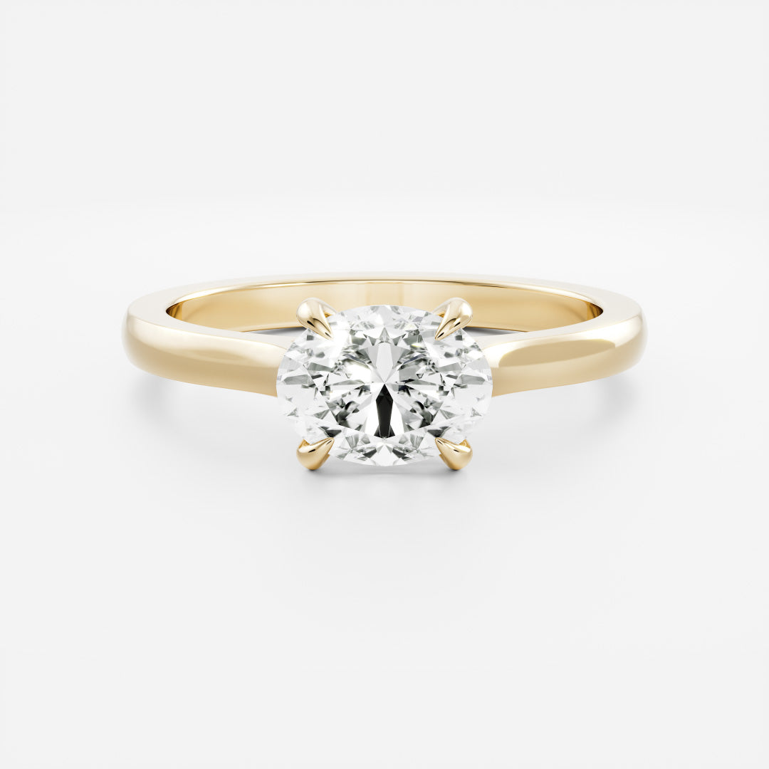 Oval Three Stone Lab Grown Diamond Engagement Ring
