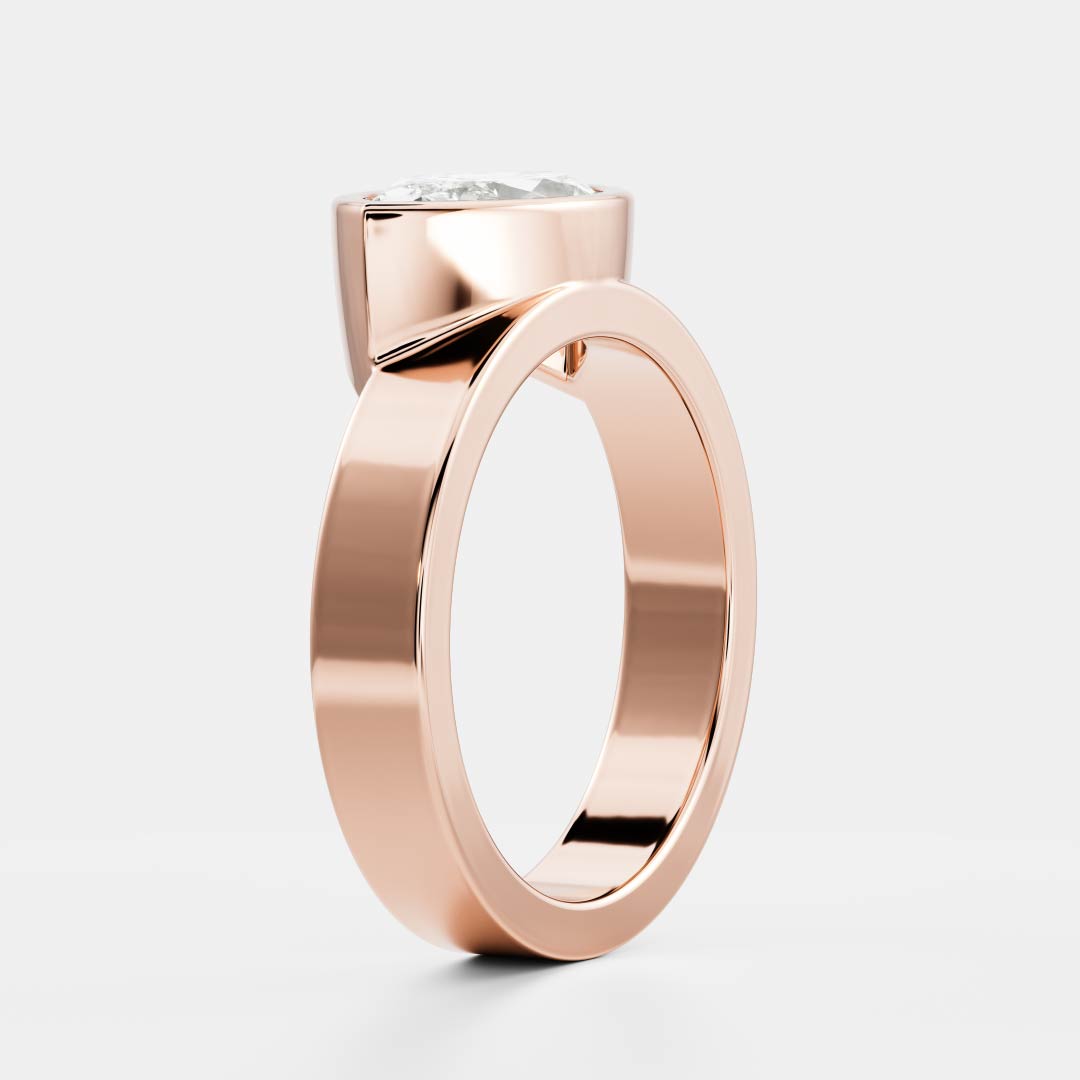 Oval Three Stone Lab Grown Diamond Engagement Ring