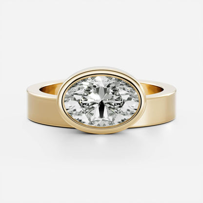 Oval Three Stone Lab Grown Diamond Engagement Ring