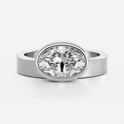 Oval Three Stone Lab Grown Diamond Engagement Ring