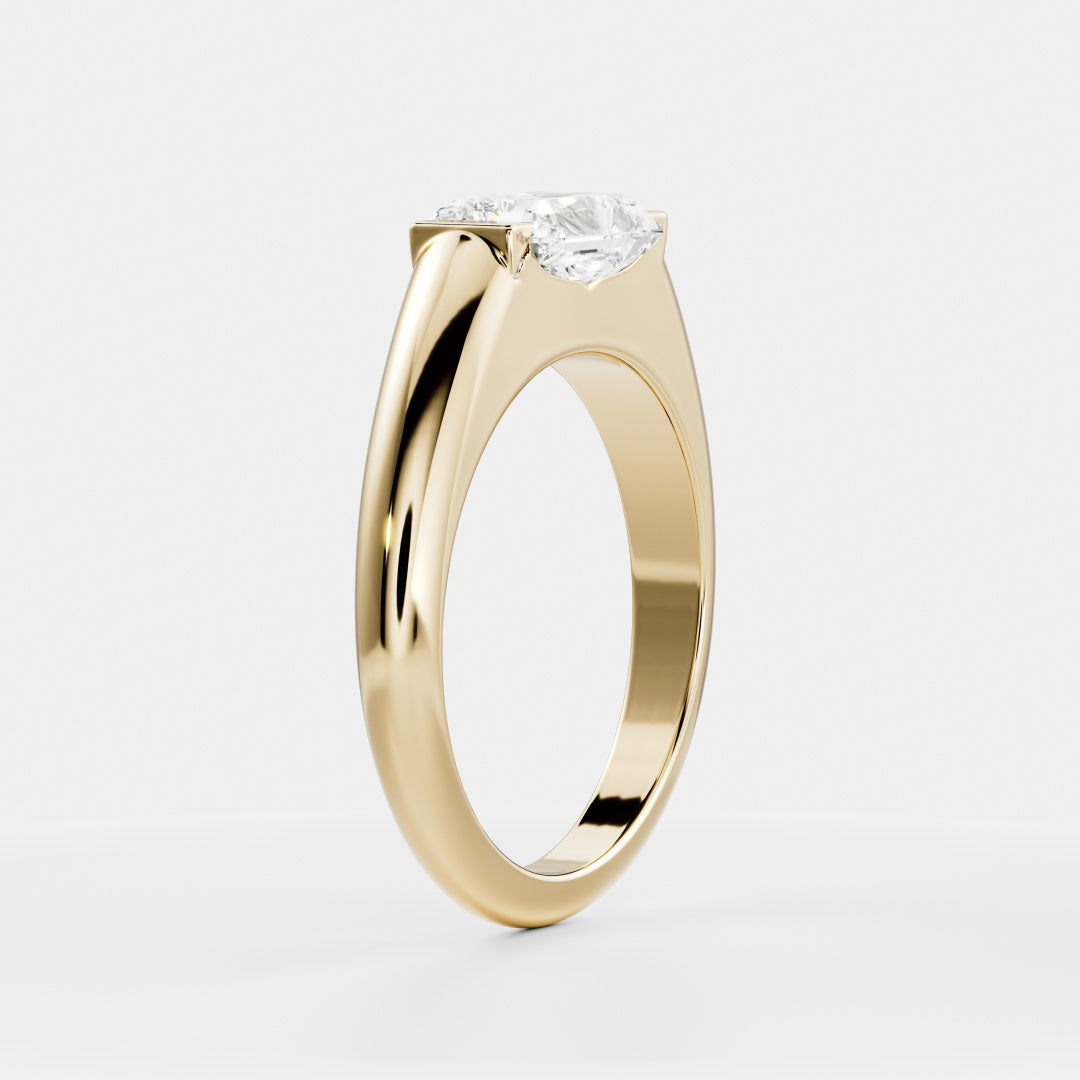 Oval Three Stone Lab Grown Diamond Engagement Ring
