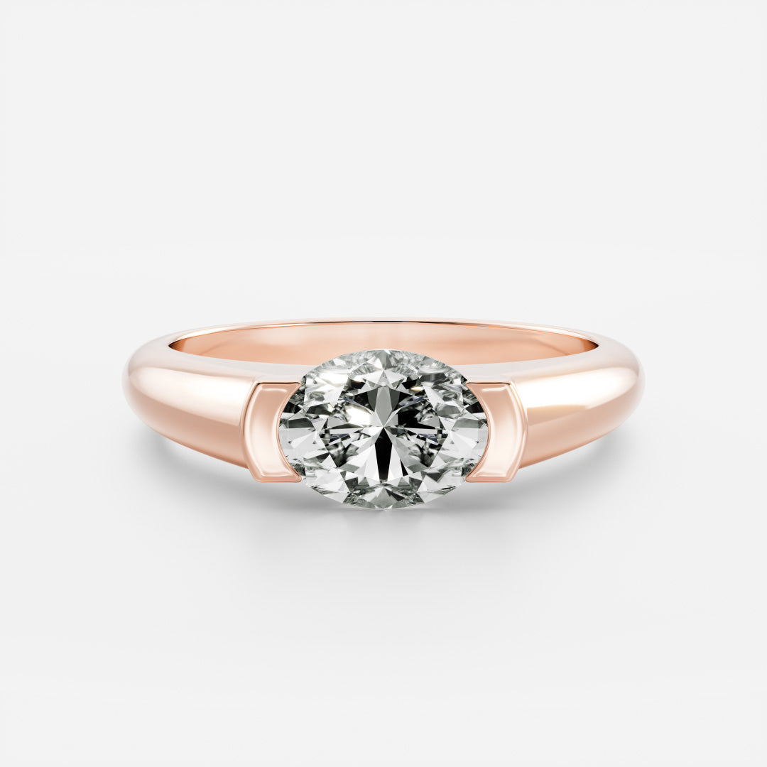 Oval Three Stone Lab Grown Diamond Engagement Ring