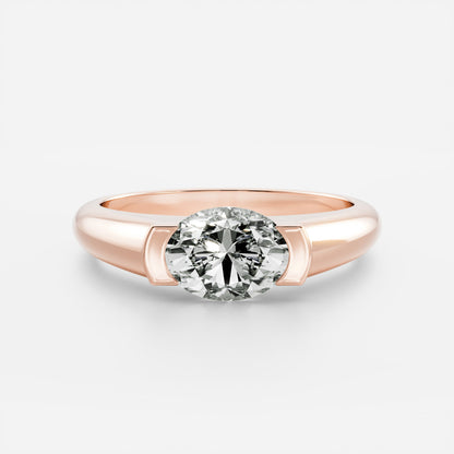 Oval Three Stone Lab Grown Diamond Engagement Ring