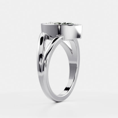 Oval Three Stone Lab Grown Diamond Engagement Ring
