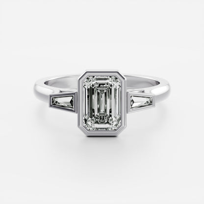 Oval Three Stone Lab Grown Diamond Engagement Ring