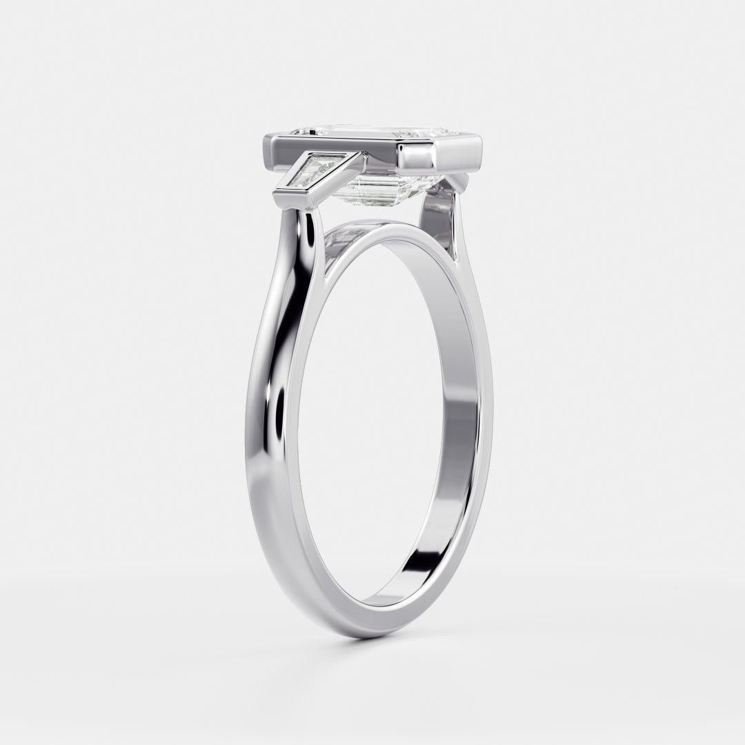 Oval Three Stone Lab Grown Diamond Engagement Ring
