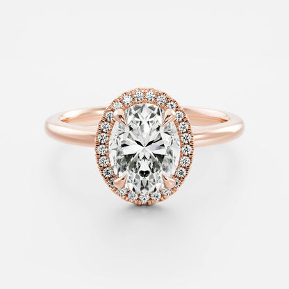 Oval Three Stone Lab Grown Diamond Engagement Ring