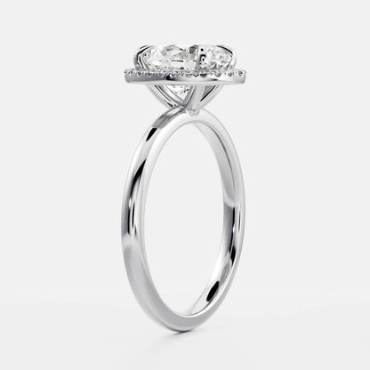 Oval Three Stone Lab Grown Diamond Engagement Ring