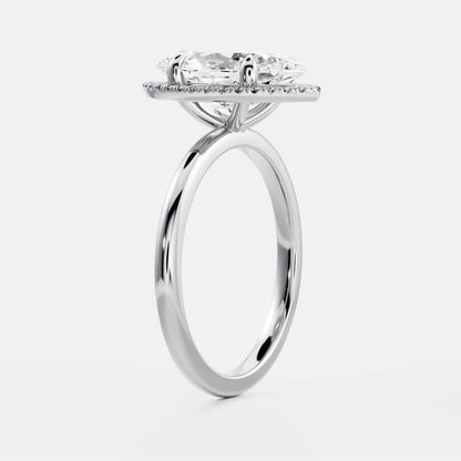 Oval Three Stone Lab Grown Diamond Engagement Ring