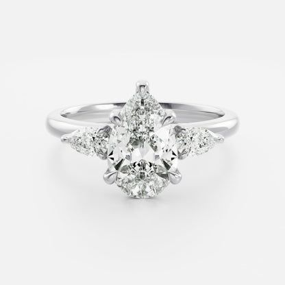 Oval Three Stone Lab Grown Diamond Engagement Ring