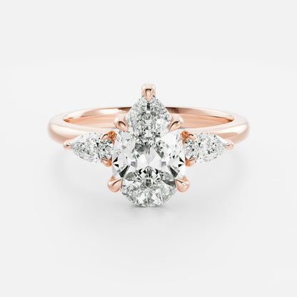 Oval Three Stone Lab Grown Diamond Engagement Ring