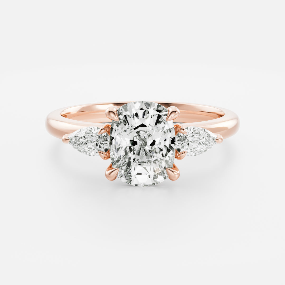 Oval Three Stone Lab Grown Diamond Engagement Ring