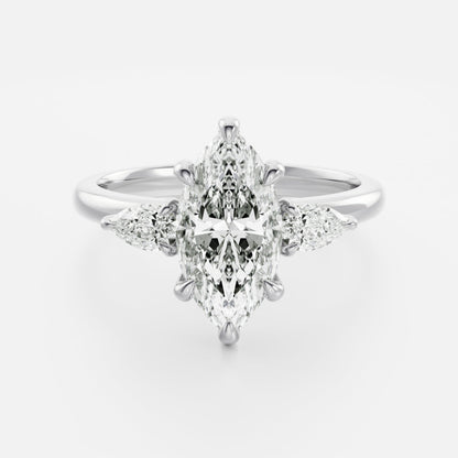 Oval Three Stone Lab Grown Diamond Engagement Ring