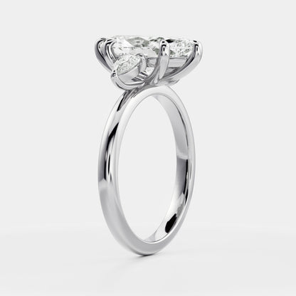 Oval Three Stone Lab Grown Diamond Engagement Ring