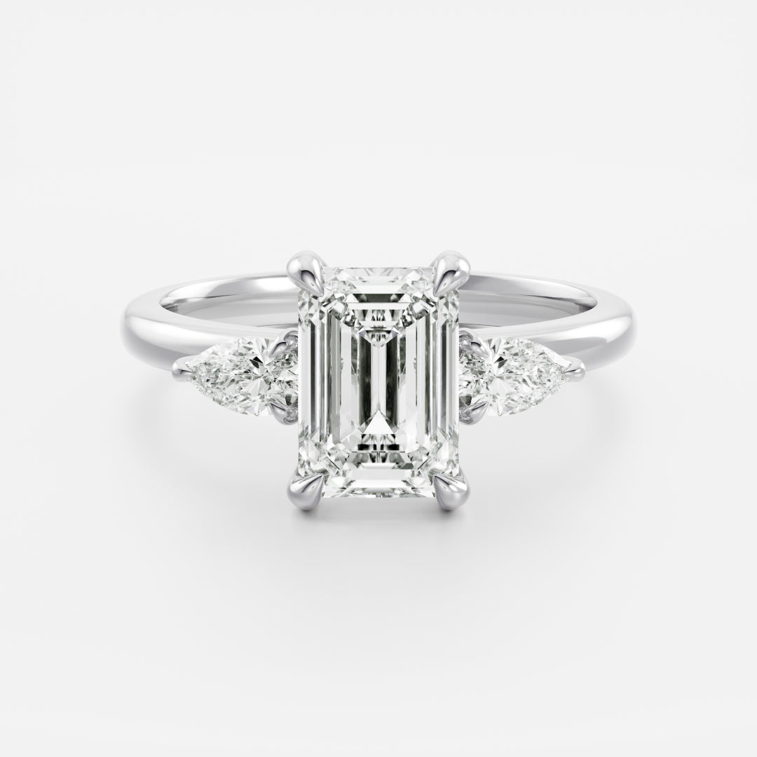 Oval Three Stone Lab Grown Diamond Engagement Ring