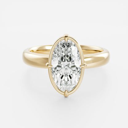 Oval Three Stone Lab Grown Diamond Engagement Ring