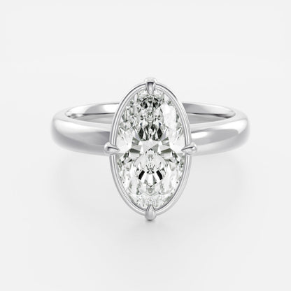 Oval Three Stone Lab Grown Diamond Engagement Ring