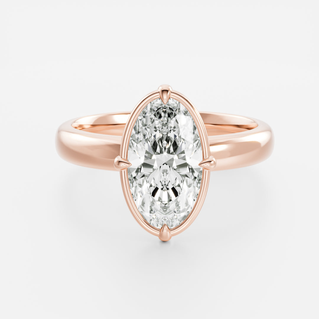 Oval Three Stone Lab Grown Diamond Engagement Ring
