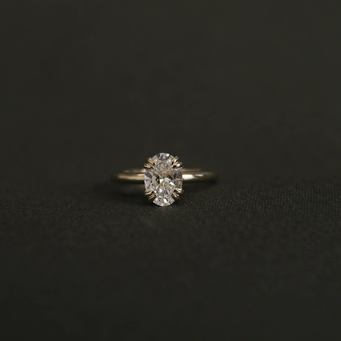 0.88 CT Oval Solitaire Moissanite Engagement Ring (US Size 8 Ready To Ship)