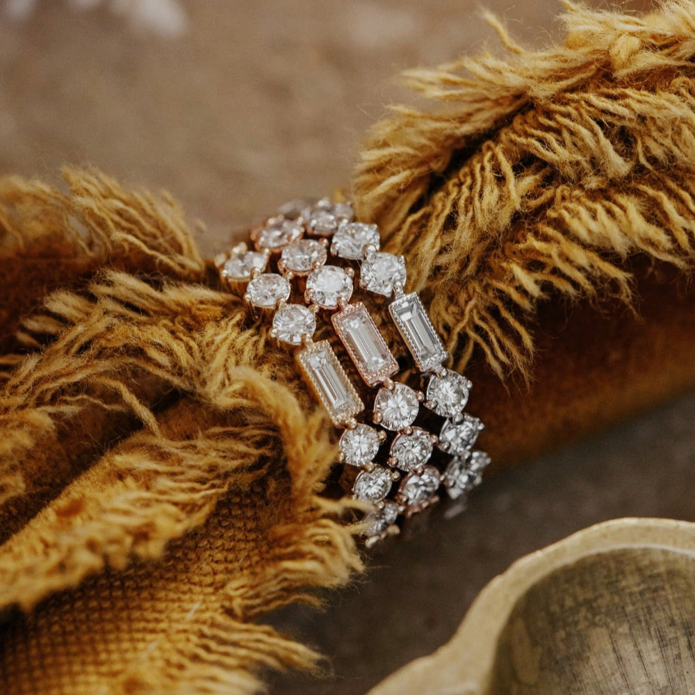 0.25 TCW Round Shaped Half Eternity Lab Grown Diamond Wedding Band