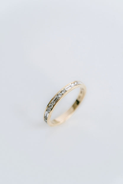 0.25 TCW Round Shaped Half Eternity Lab Grown Diamond Wedding Band