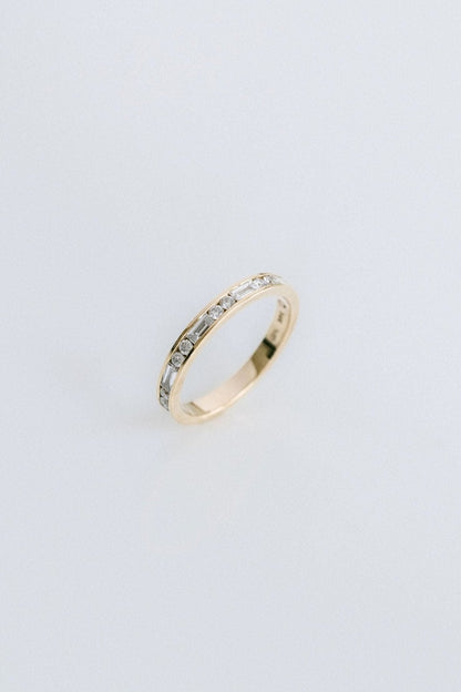 0.25 TCW Round Shaped Half Eternity Lab Grown Diamond Wedding Band
