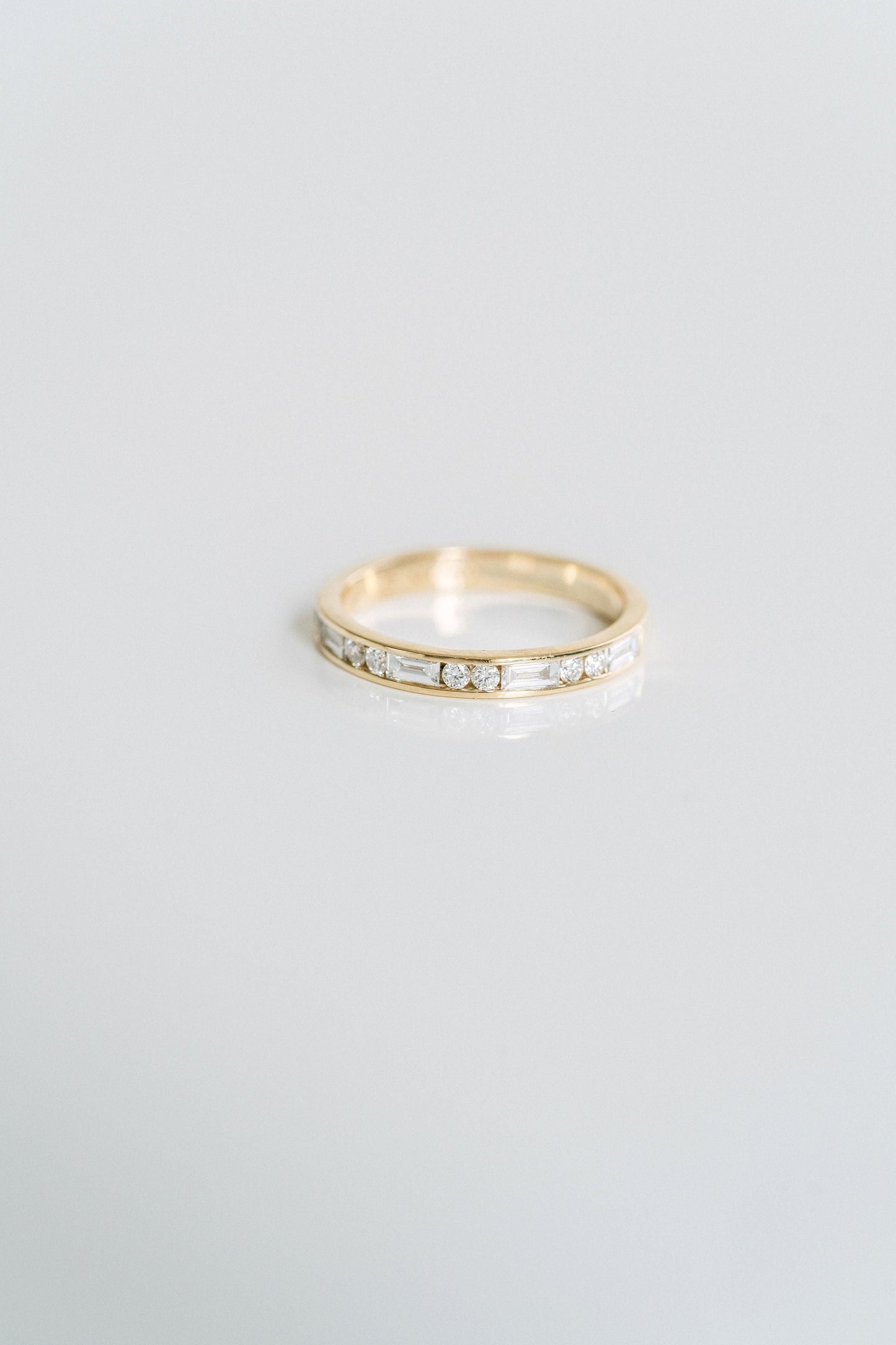 0.25 TCW Round Shaped Half Eternity Lab Grown Diamond Wedding Band