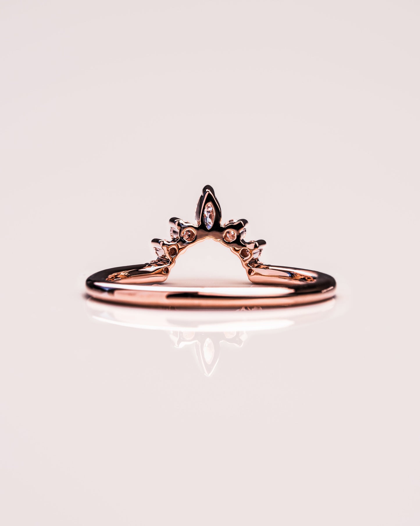 0.14 TCW Marquise & Round U Shaped Lab Grown Diamond Wedding Band