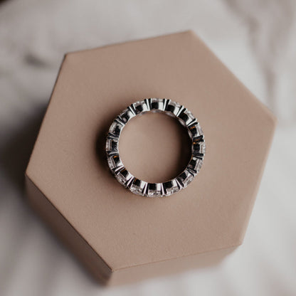 0.25 TCW Round Shaped Half Eternity Lab Grown Diamond Wedding Band