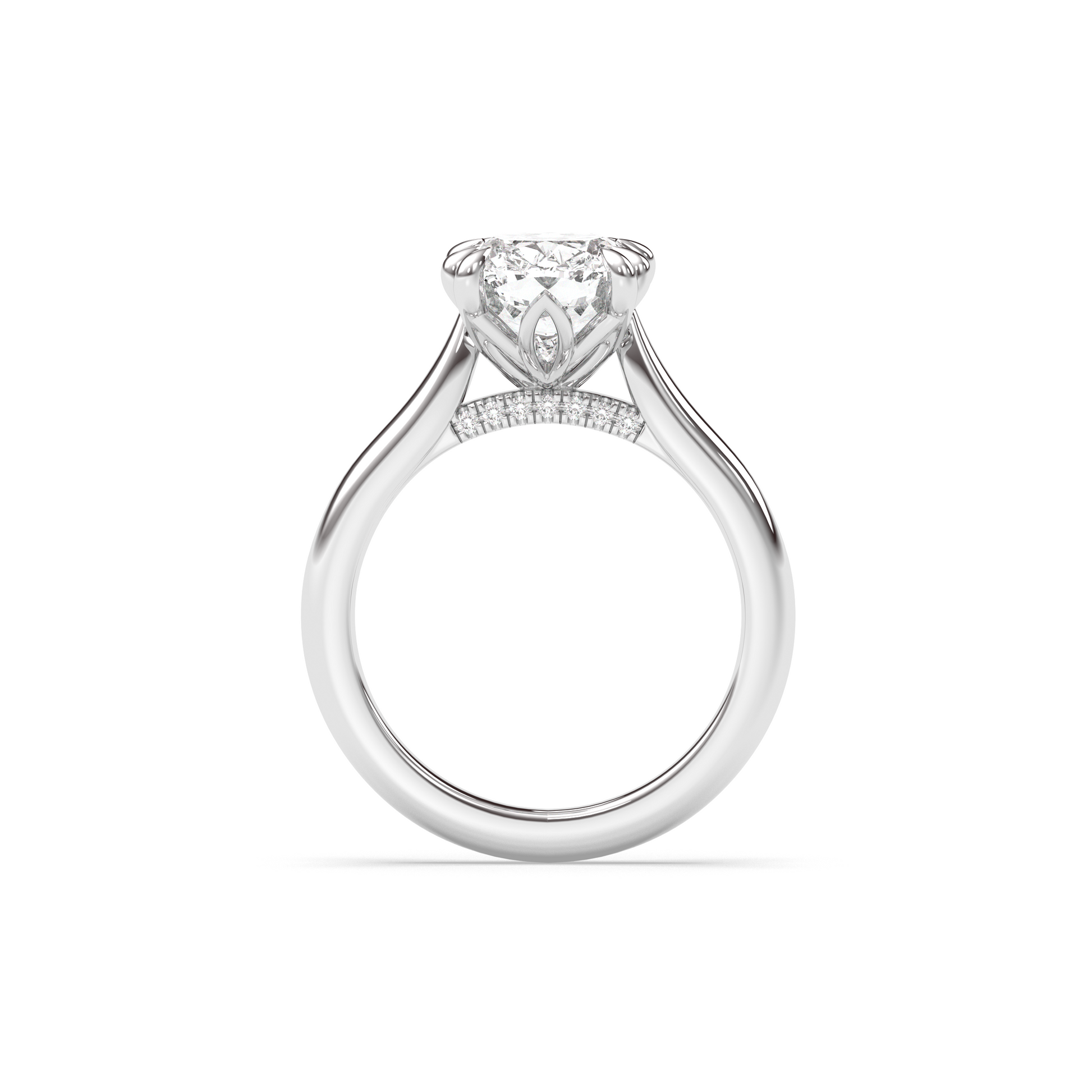 Marquise Shaped Three Stone Lab Grown Diamond Engagement Ring