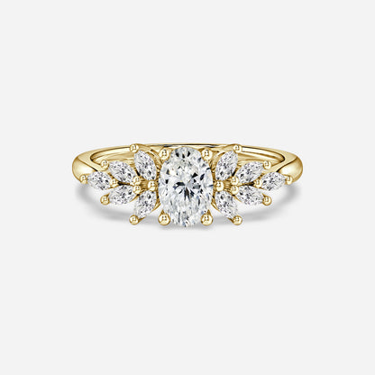 Marquise Shaped Three Stone Lab Grown Diamond Engagement Ring