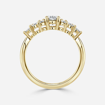 Marquise Shaped Three Stone Lab Grown Diamond Engagement Ring