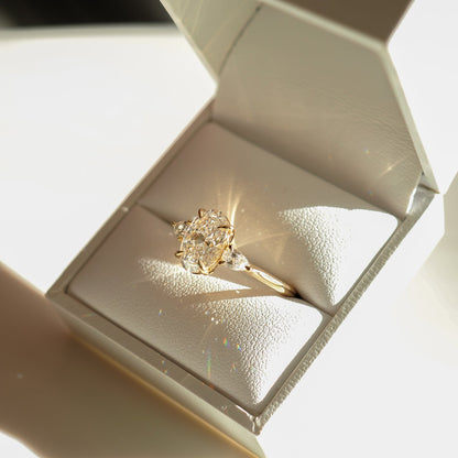 2.09 CT Oval Cut Three Stones Lab Grown Diamond Engagement Ring