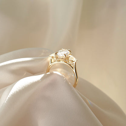 2.09 CT Oval Cut Three Stones Lab Grown Diamond Engagement Ring