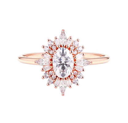 Marquise Shaped Three Stone Lab Grown Diamond Engagement Ring