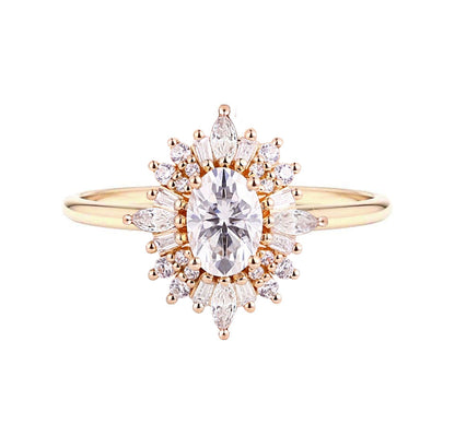 Marquise Shaped Three Stone Lab Grown Diamond Engagement Ring