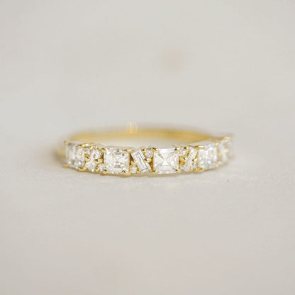 0.25 TCW Round Shaped Half Eternity Lab Grown Diamond Wedding Band