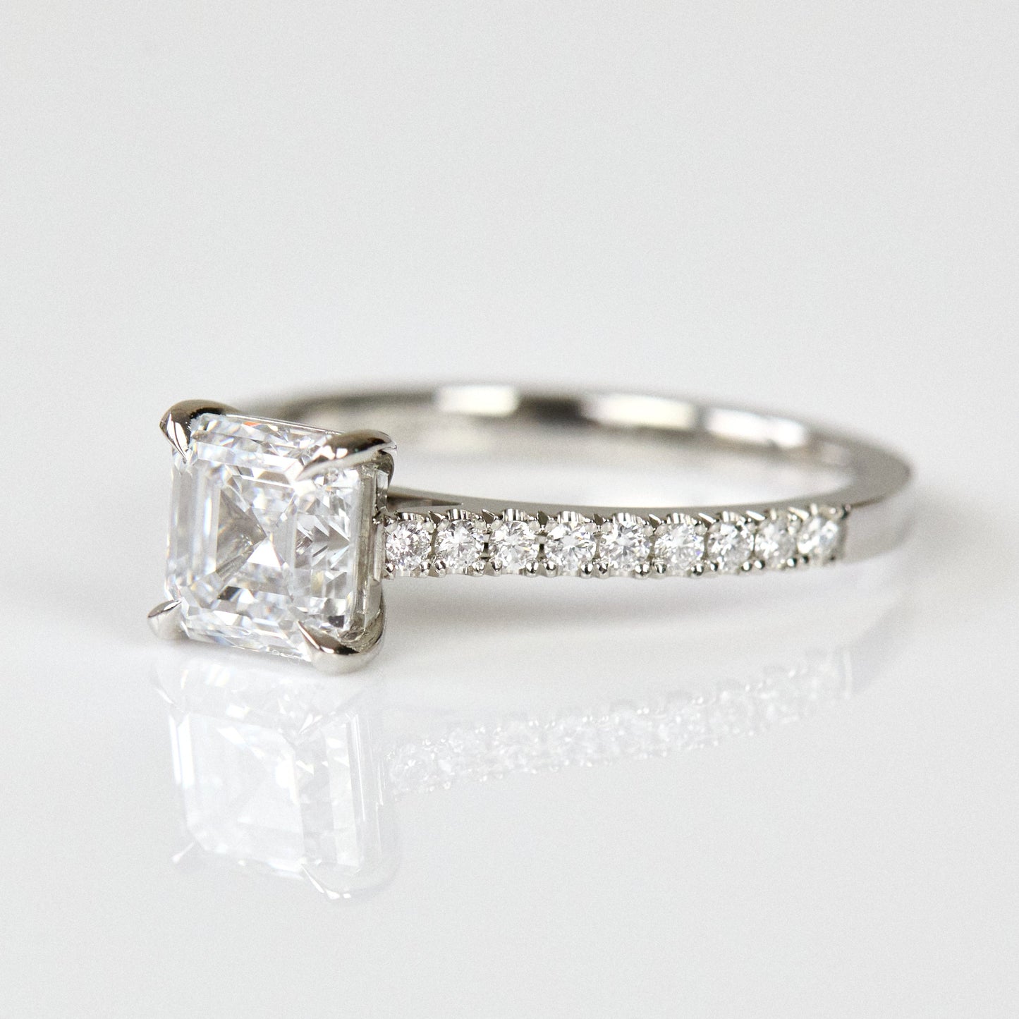 Marquise Shaped Three Stone Lab Grown Diamond Engagement Ring