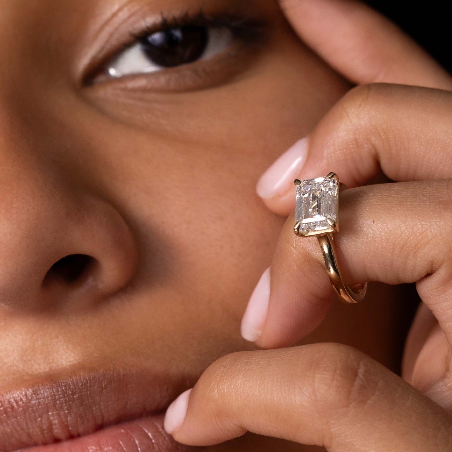 Marquise Cut Cluster Styled Lab Grown Diamond Engagement Ring